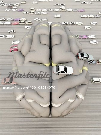 Conceptual image about having an obsession with driving.