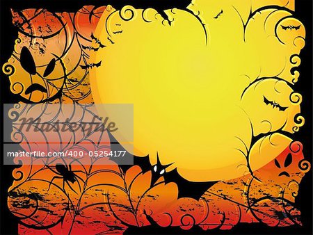 Halloween card or background in orange and red design