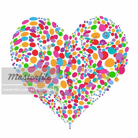 Funny colorful heart shape design