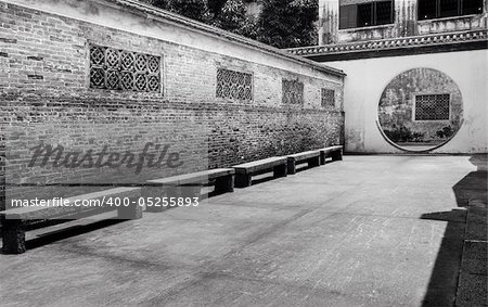 Corridor of Chinese traditional style outside of house.