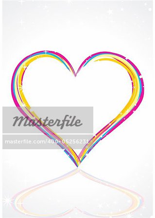 abstract colorful heart with stars vector illustration