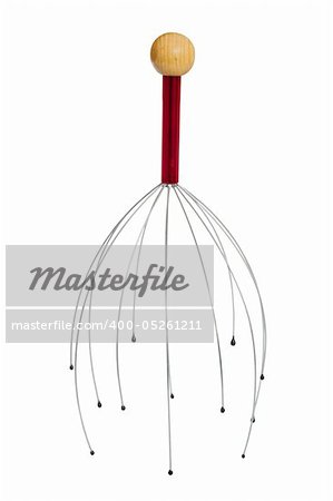 Manual head massager. Isolated on white background with clipping path.