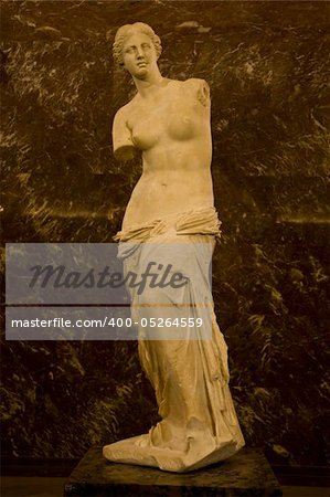 Venus de Milo on display at the Louvre Museum in Paris, France