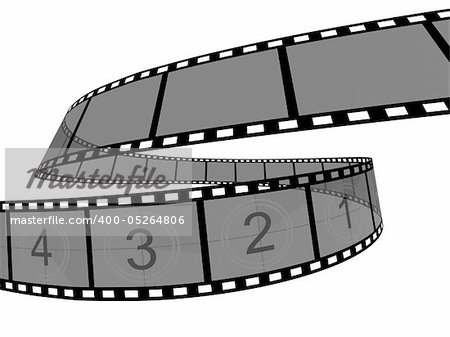 3d Film Strip. White background. Digitally Generated.