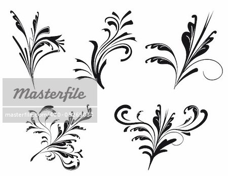 Collection of decorative elements for design. Vector illustration. Vector art in Adobe illustrator EPS format, compressed in a zip file. The different graphics are all on separate layers so they can easily be moved or edited individually. The document can be scaled to any size without loss of quality.