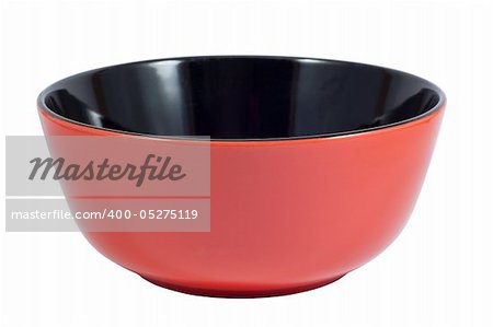 Red plate. Isolated on white background with clipping path.