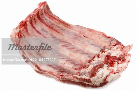 rib meat close-up isolated on white background