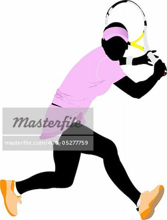 Tennis player. Colored Vector illustration for designers