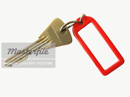 Key with label isolated on the white