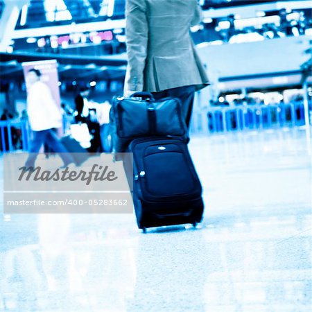 passenger in the shanghai pudong airport.interior of the airport.