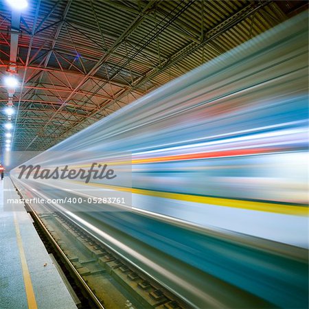 the background of the high-speed train with motion blur outdoor.