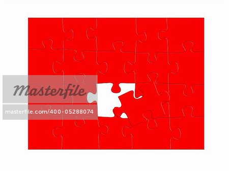 Jigsaw puzzle pieces isolated against a white background