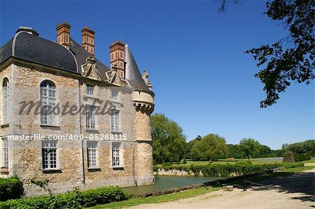 ancient castle, blue sky, Europe