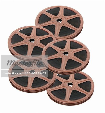 Movie Film Reels on White Background