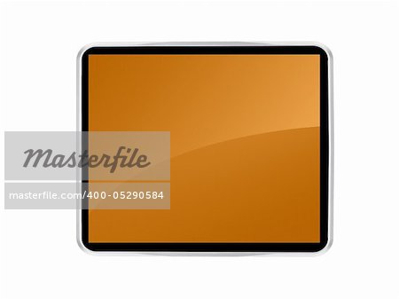 A computer tablet isolated against a white background