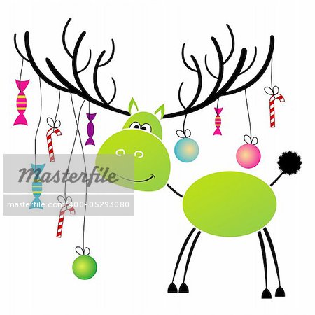 Christmas reindeer with gifts for you .Vector illustration