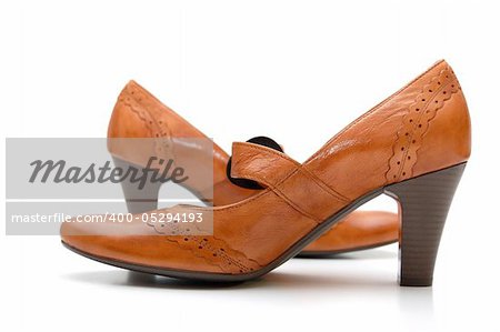 Pair of leather woman shoes