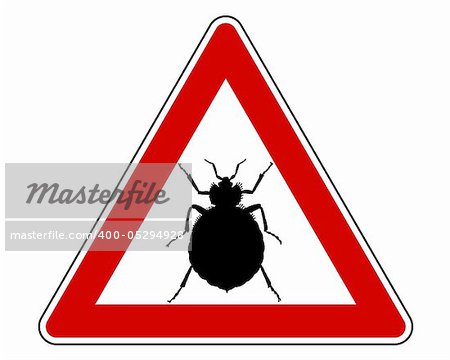 Bedbug warning sign