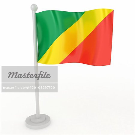 Illustration of a flag of Congo on a white background