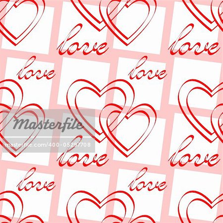 Love. Seamless pattern. Vector art in Adobe illustrator EPS format, compressed in a zip file. The different graphics are all on separate layers so they can easily be moved or edited individually. The document can be scaled to any size without loss of quality.
