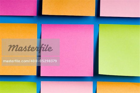 Reminder notes on the bright colorful paper