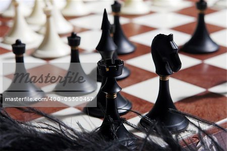 Chess figures on chess table