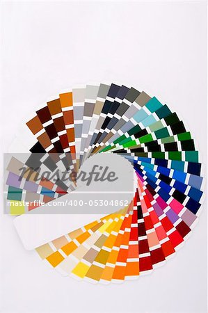 Color samples, open RAL Chart on white background