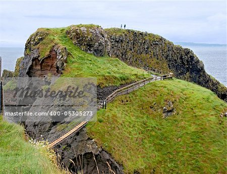 The beautiful view of Carrick-a-Rede Rope Bridge