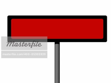 Empty rectangular danger sign isolated on a white background