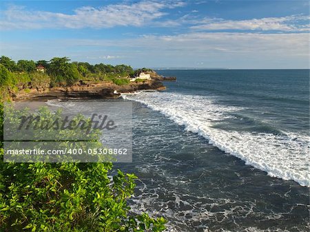 Balinese coastline near Tanah Lot temple. View from above