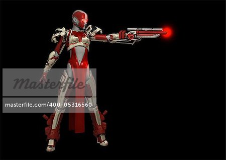 Advanced cyborg soldier, quality 3d render