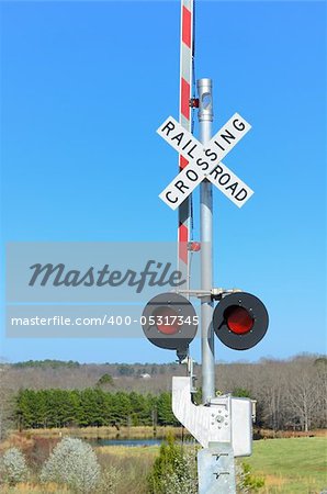 Railroad Crossing in a rural setting