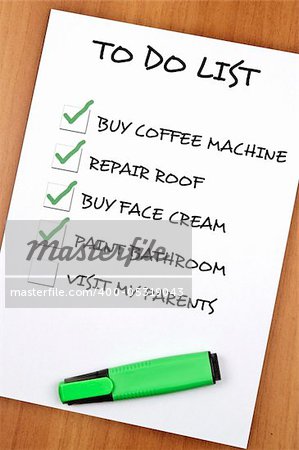 To do list with Visit my parents not checked