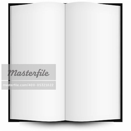 open book with blank pages, abstract vector art illustration