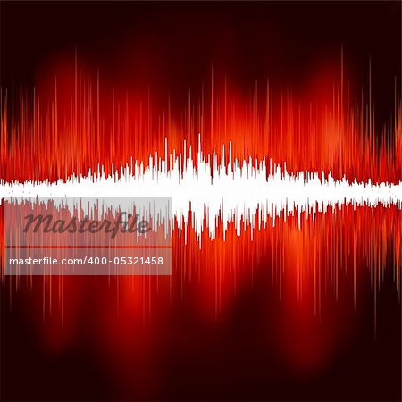 Sound waves on black background. EPS 8 vector file included
