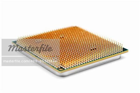 CPU closeup on white background