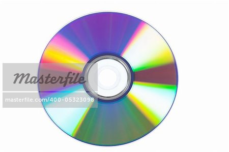 Macro view of optical disk with colorful reflections