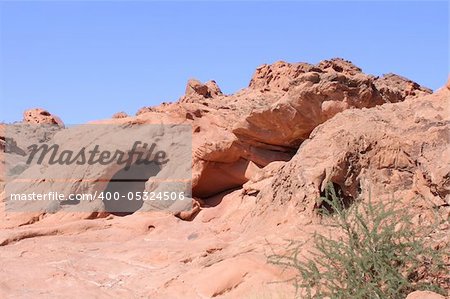 Opening to a small cave at Valley of Fire State Park in Nevada.