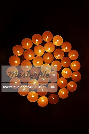 Candles circle. Background.
