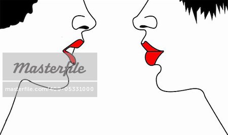vector silhouette two woman's on white background