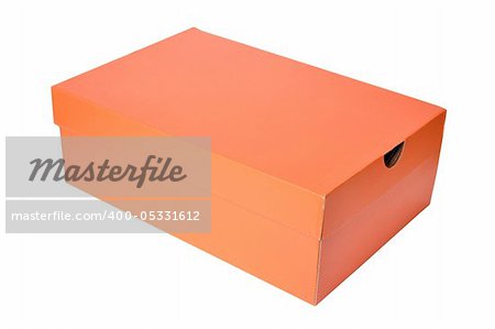 Orange box isolated on white