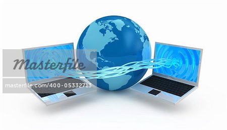 Internet globalization concept isolated on white