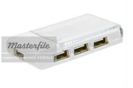 4 port USB hub isolated on white background