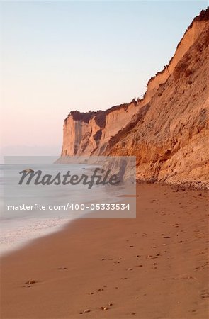 Sea was photographed with long exposure