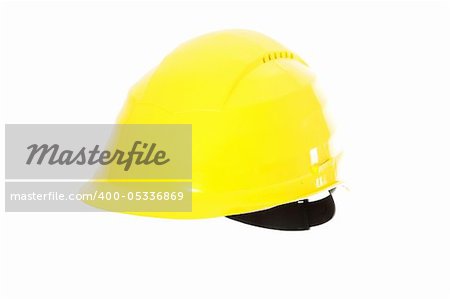 Yellow hard hat isolated on white