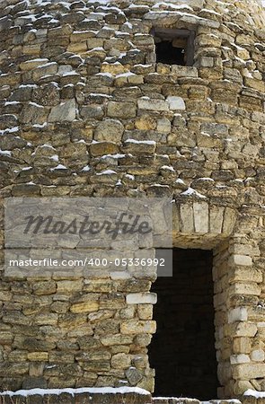 Wall of tower from a white brick