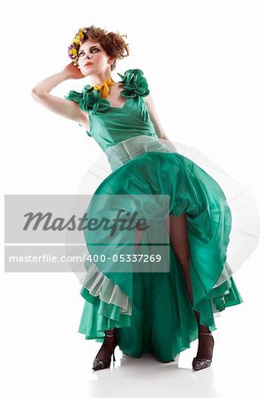 Beauty woman wearing  in old fashioned dress
