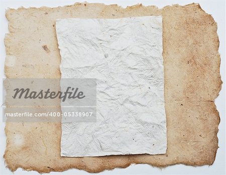 old paper sheet isolated on white