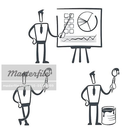 Vector illustration of a simple sketch characters for use in presentations, manuals, design, etc.