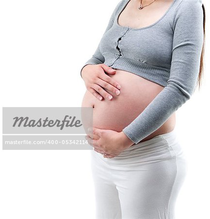 Young Mother on white background